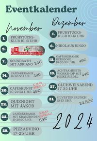 Eventkalender November Dezember 